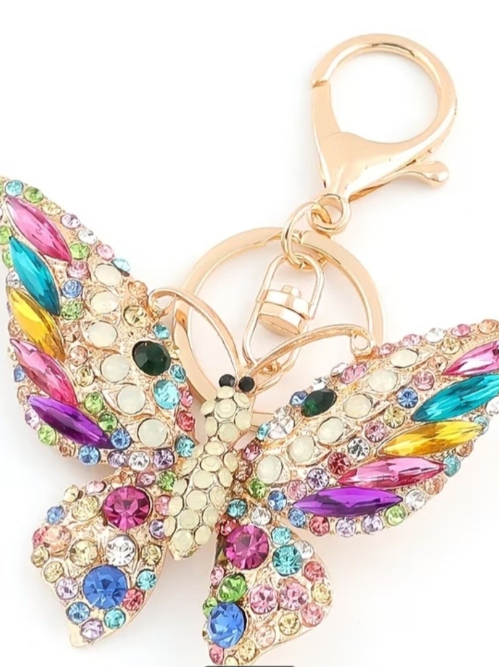 Multicolor Crystal Butterfly Keychain& Bag Charm